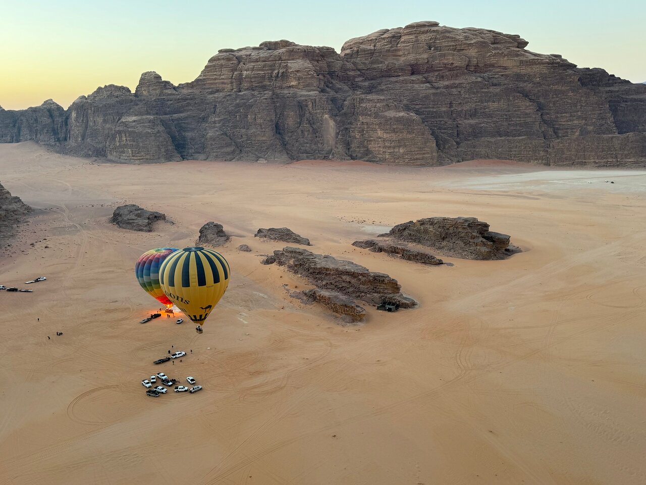 Hot Air Balloon Over Wadi Rum